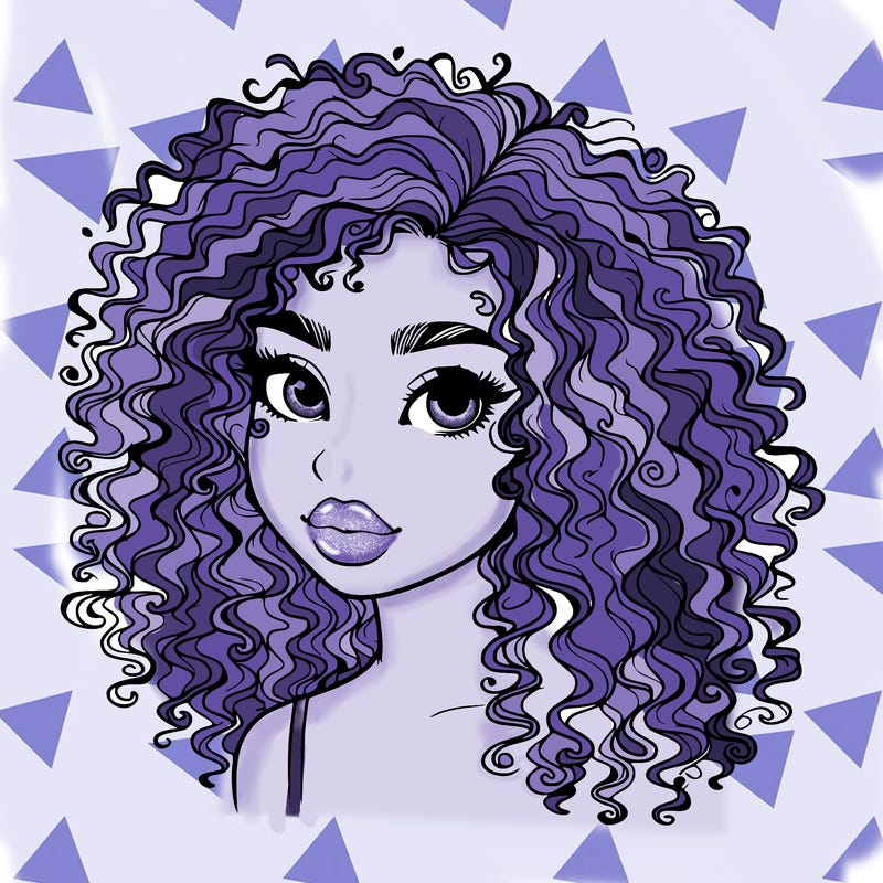 girl with curly hair realistic