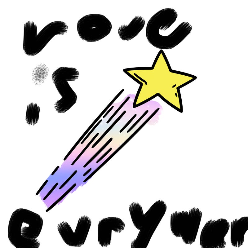 a shooting star in the sky