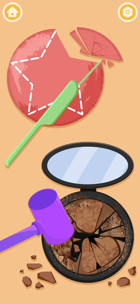 Satisfying ASMR Makeup Games - Compiti di intaglio di caramelle Dalgona e frantumazione di cipria in Appassionanti Giochi ASMR di Trucco.