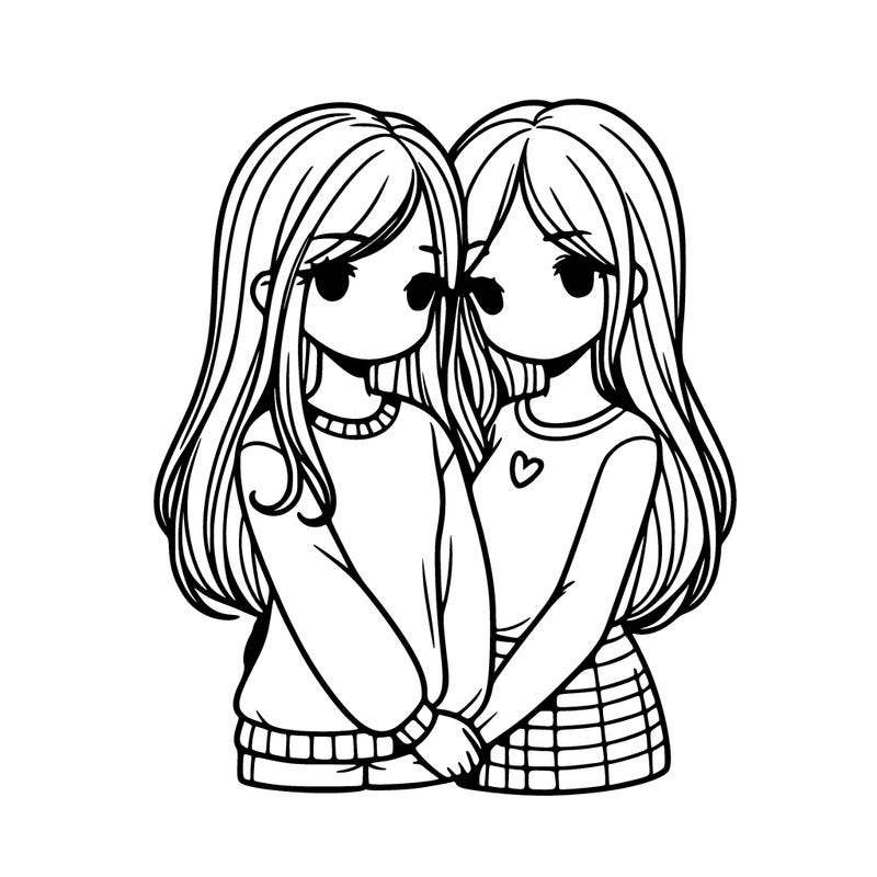 two girls in love realistic