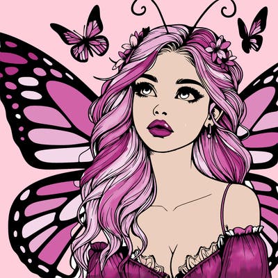 butterfly fairy realistic girl