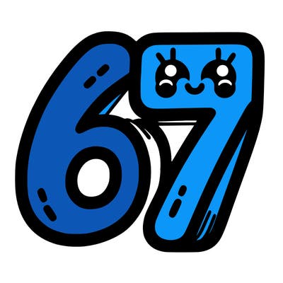 the numbers 67