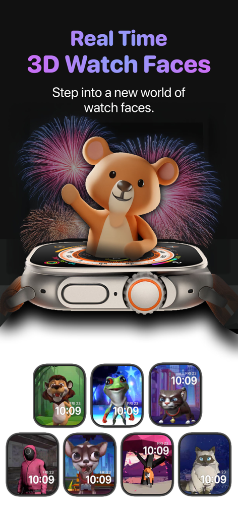 Watch Faces App - Watchmaker - Real time 3D animated watch faces for Apple Watch featuring cute characters and animals