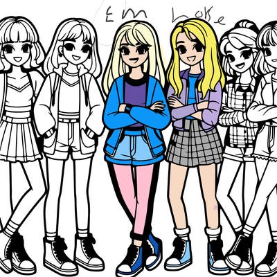 group of girl teenagers