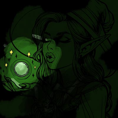 realistic elf casting a spell with lips