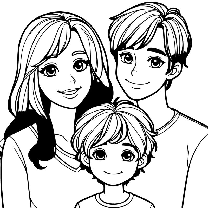 a realistic mom and a girl and a boy