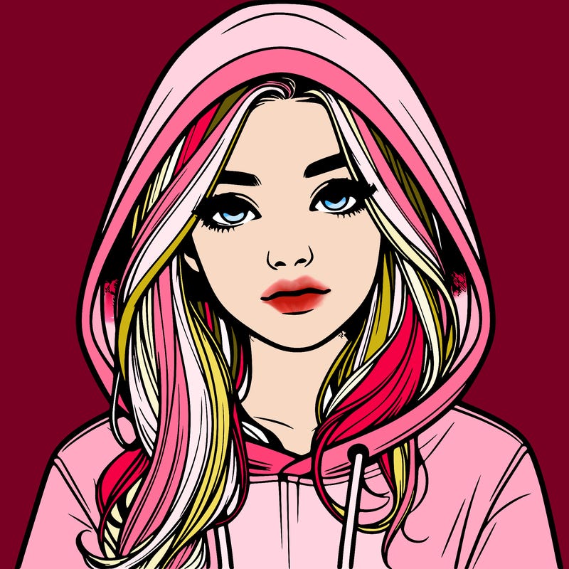 realistic girl with a hoodie