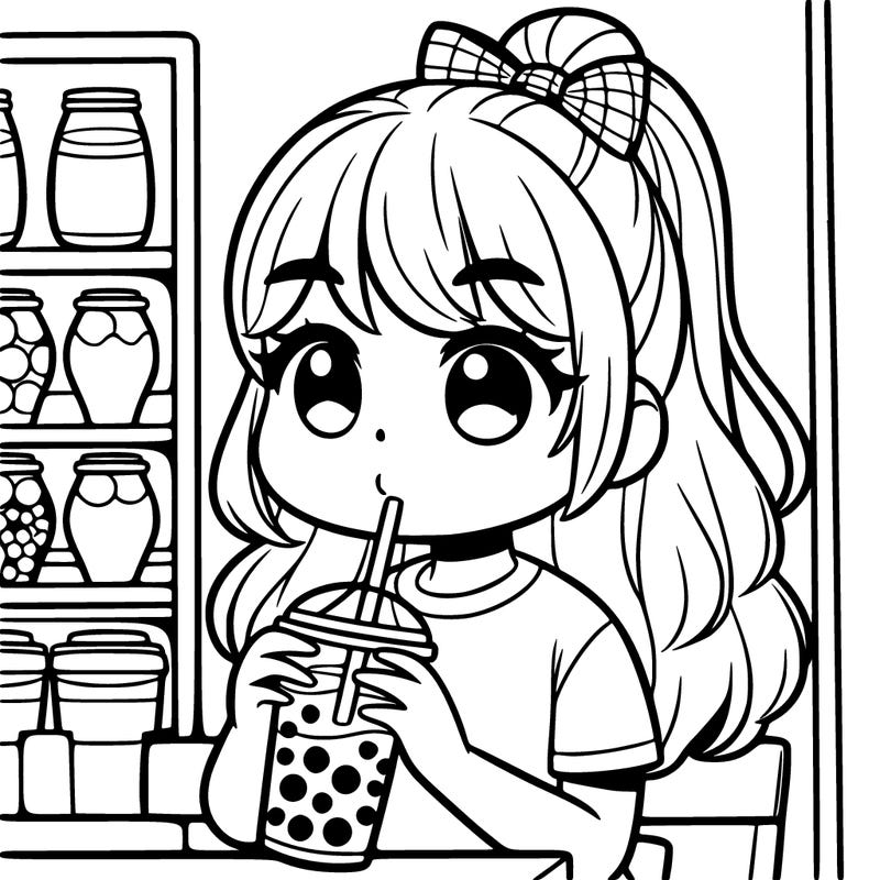 girl drinking boba