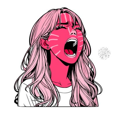 screaming realistic, girl