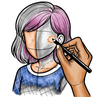 drawing a realistic person