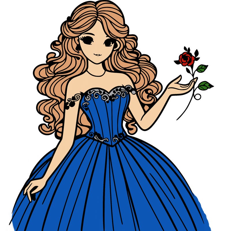 lady  in a beautiful dress