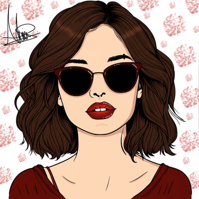 realistic girl with sunglasses