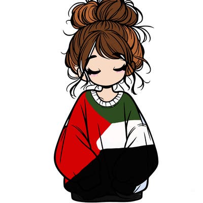 girl with baggy sweatshirt and messy bun