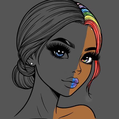 realistic girl with lashes