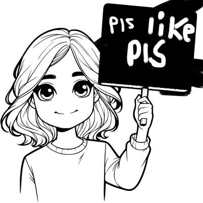 realistic girl holding up a sign