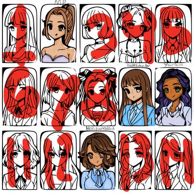 girls that look diffrent anime