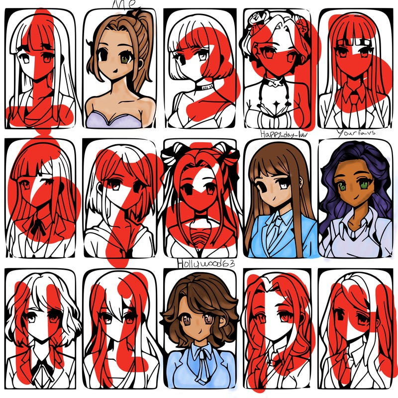 girls that look diffrent anime