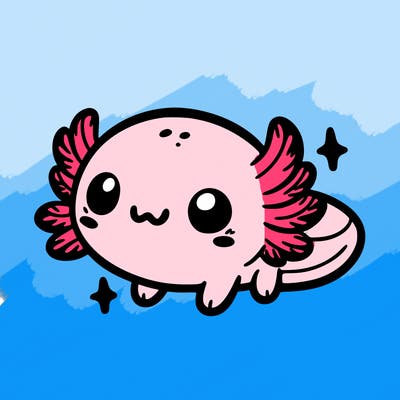 cute easy baby axolotl