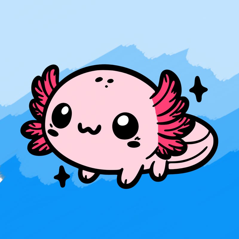 cute easy baby axolotl