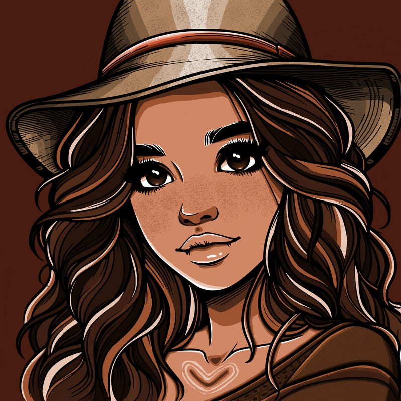 realistic girl with hat