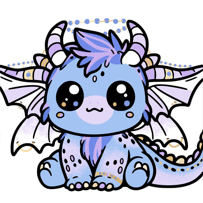 cute fantasy creature outline