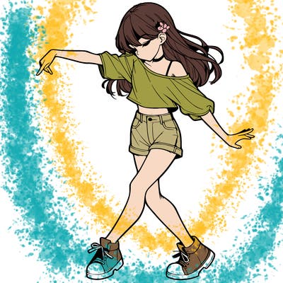 realistic girl danceing