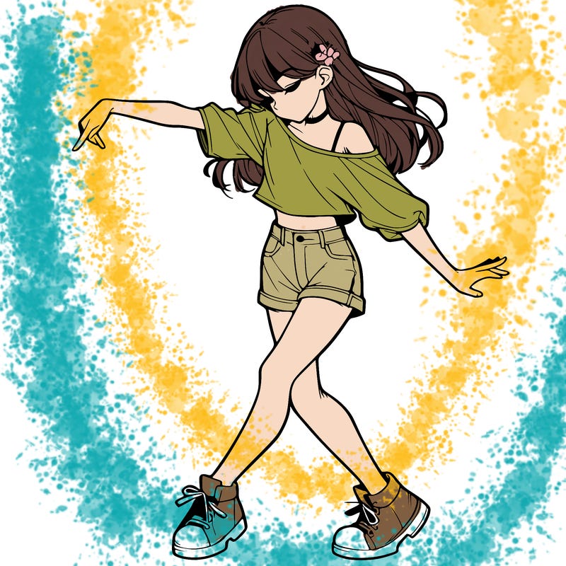 realistic girl danceing