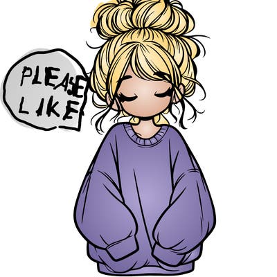 girl with baggy sweatshirt and messy bun