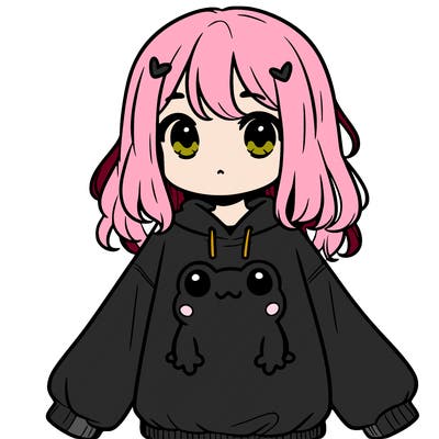 girl wearing frogging sweatshirt