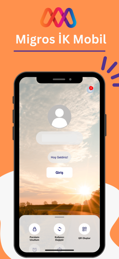 Migros İK Mobil - Migros IK Mobil人事アプリケーションのログインページ