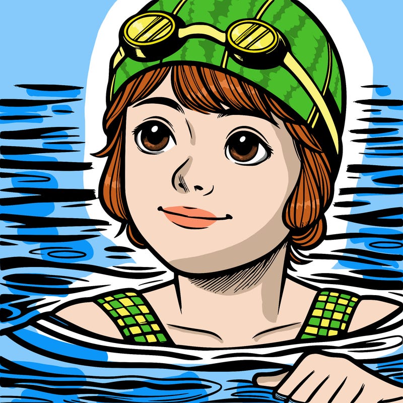 realistic girl swimmer