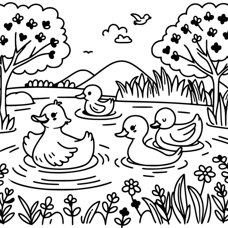 ducks in pond