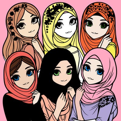 beautiful veiled girls