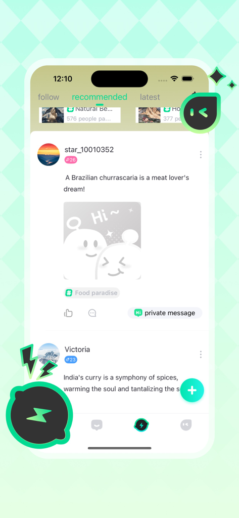 Hapoo Star - Interface of Hapoo Star app social feed showing user posts and community tags