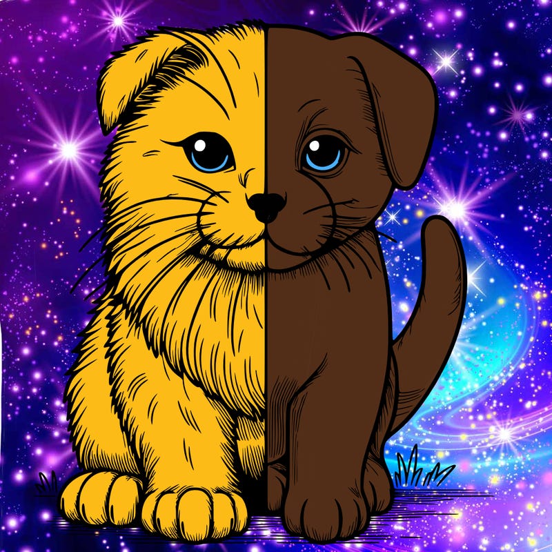 realistic half cat half dog