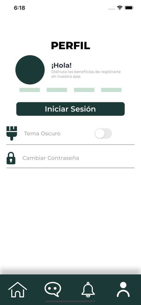 User profile screen of the Soy SPS plus app showing the login button and account settings.