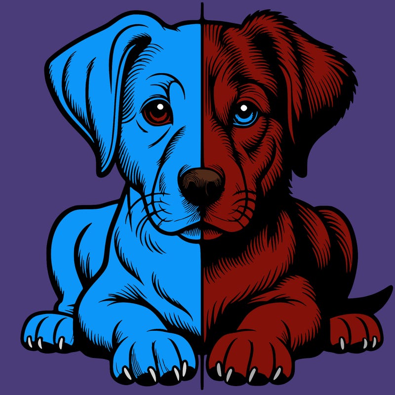 realistic dog split picture