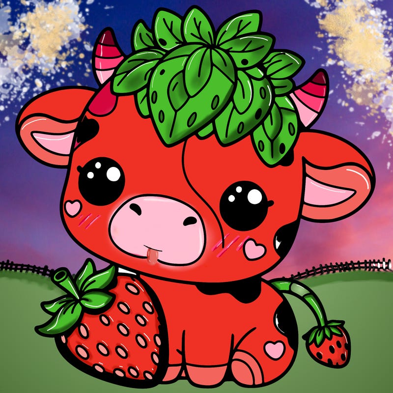 cute strawberry cow