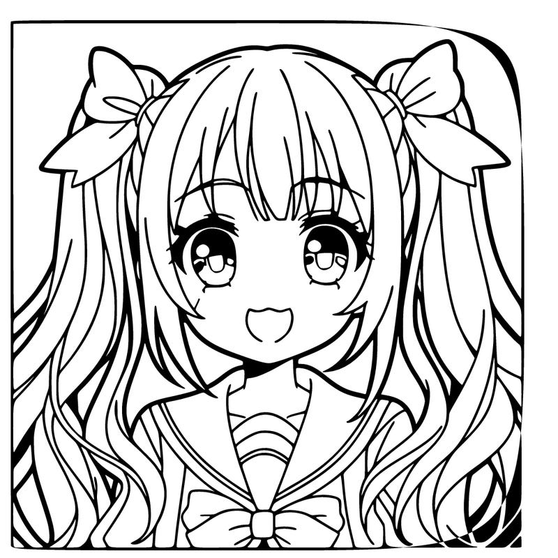 anime girl with pigtails