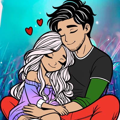 boyfriend and girlfriend hugging