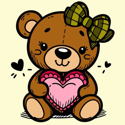 teddy bear hugging a heart