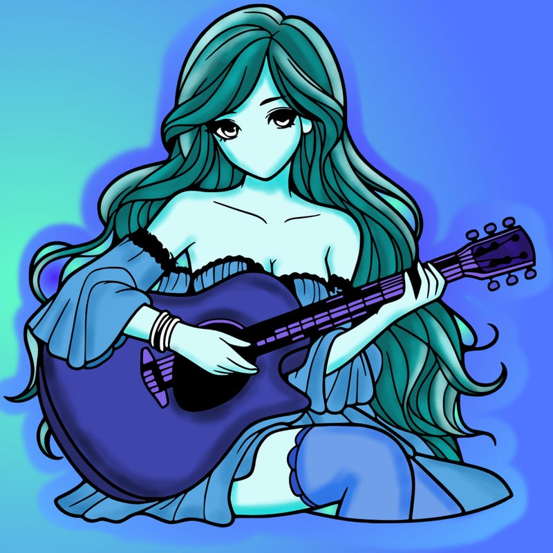 beautiful girl playing the guitar