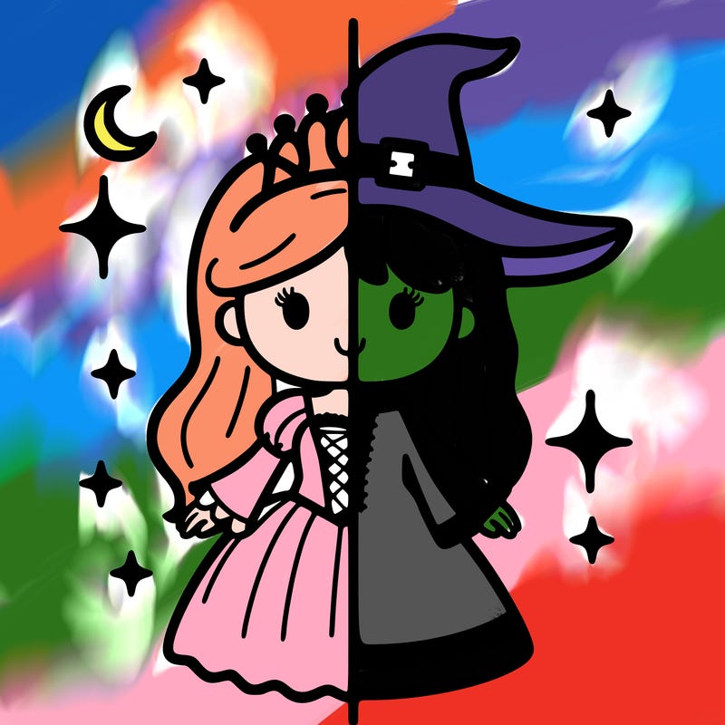 split princess and witch