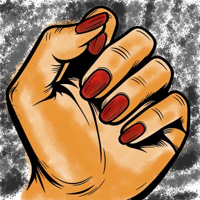 a hand with no nails