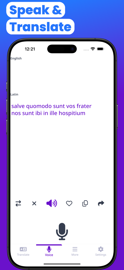 Lateinisch-englische Sprachübersetzungs-Oberfläche auf einem Mobilgerät