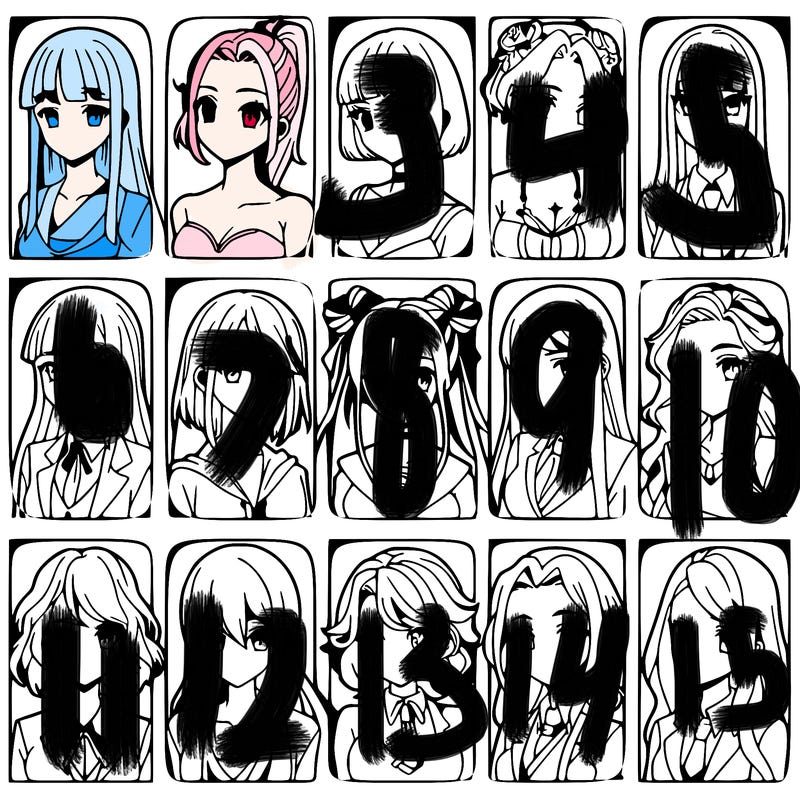 girls that look diffrent anime