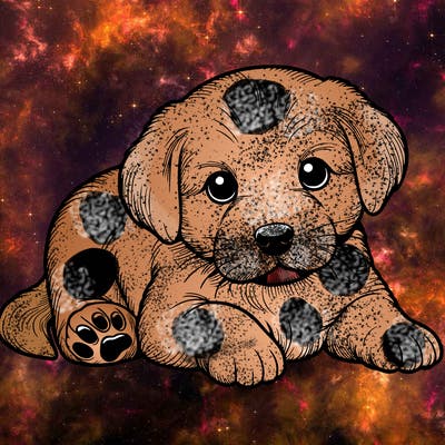 a cute realistic puppy