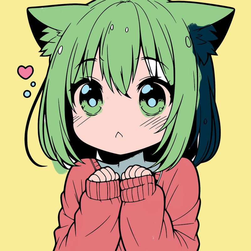 shy anime catgirl