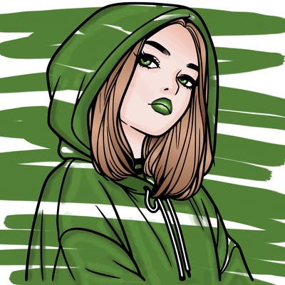 a realistic girl in a hoodie