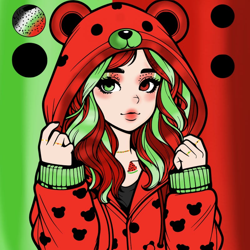 realistic girl in a animal pjs hoodie